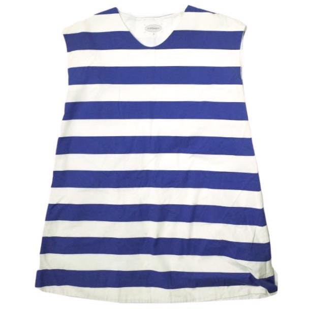 J＆M Davidson ジェイアンドエムデヴィッドソン 日本製 ワイドボーダーノースリーブワンピース 7883A-19084 8 ブルー ドレス g10205 | 