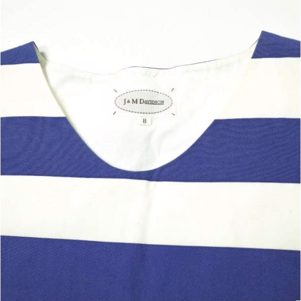 J＆M Davidson ジェイアンドエムデヴィッドソン 日本製 ワイドボーダーノースリーブワンピース 7883A-19084 8 ブルー ドレス g10205 |  | 03