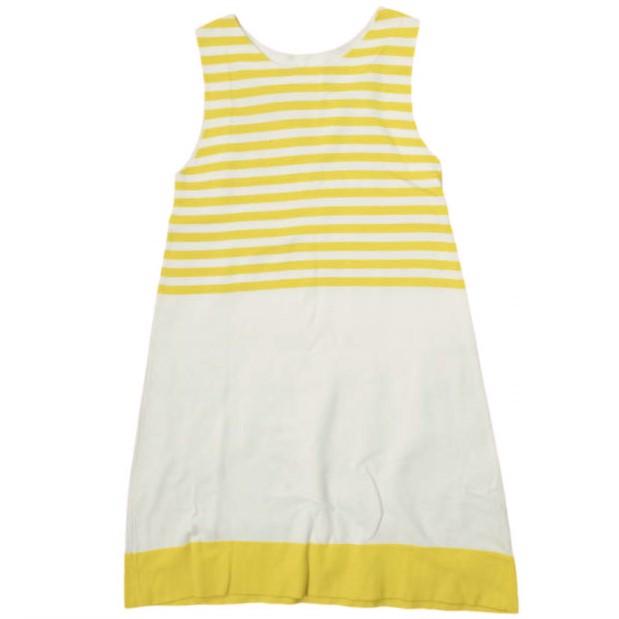 J＆M Davidson ジェイアンドエムデヴィッドソン ボーダーノースリーブコットンニットワンピース 556-17001 S イエロー ドレス g10206 | 