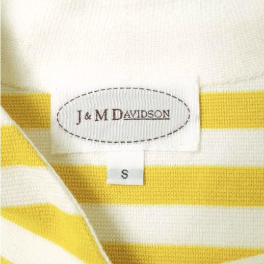 J＆M Davidson ジェイアンドエムデヴィッドソン ボーダーノースリーブコットンニットワンピース 556-17001 S イエロー ドレス g10206 |  | 02