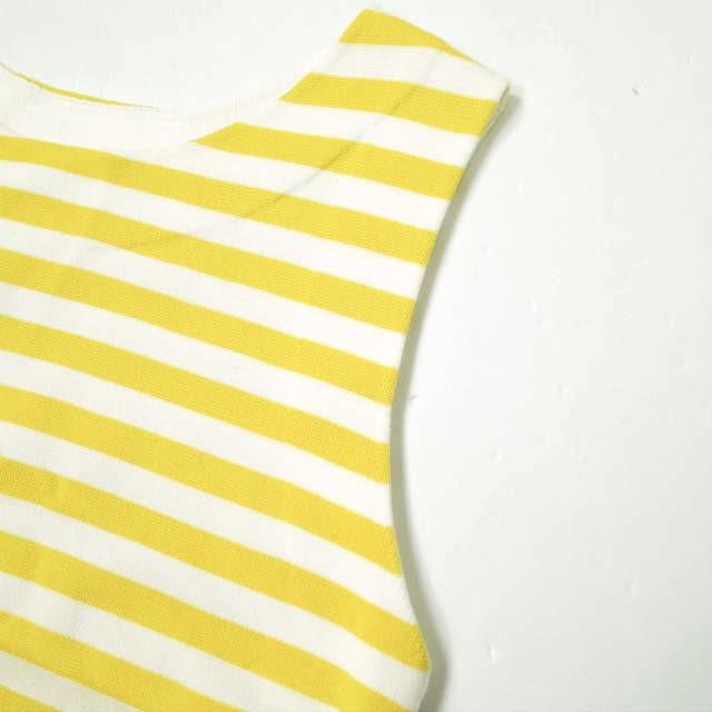 J＆M Davidson ジェイアンドエムデヴィッドソン ボーダーノースリーブコットンニットワンピース 556-17001 S イエロー ドレス g10206 |  | 04