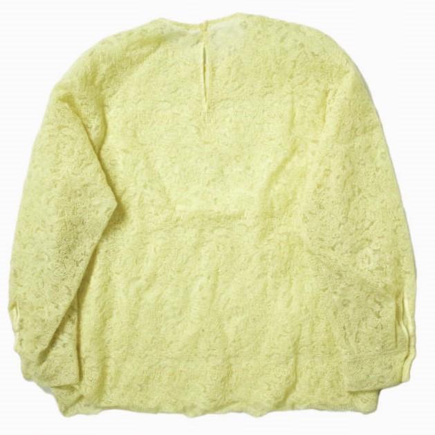 Drawer ドゥロワー 22AW 日本製 FALL1 レースヘムスカラップブラウス 6521-299-1022 36 イエロー クルーネック プルオーバー シャツ g10267 |  | 01