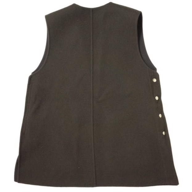 Drawer ドゥロワー 21AW 日本製 ウールリバーコンビベスト 6521-234-0927 38 ブラウン/チャコールグレー リバーシブル サイドボタン g10272 |  | 03