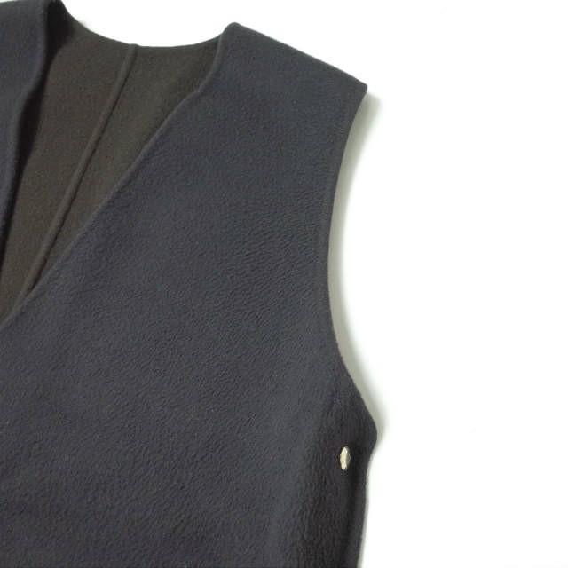 Drawer ドゥロワー 21AW 日本製 ウールリバーコンビベスト 6521-234-0927 38 ブラウン/チャコールグレー リバーシブル サイドボタン g10272 |  | 05