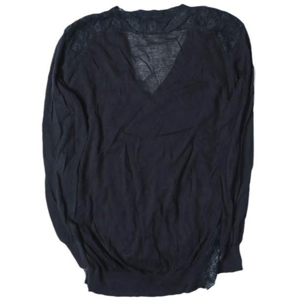 Stella McCartney ステラマッカートニー イタリア製 コットンシルク フラワーレース Vネックニット UP56 2013 04126 40 NAVY セーター |  | 01