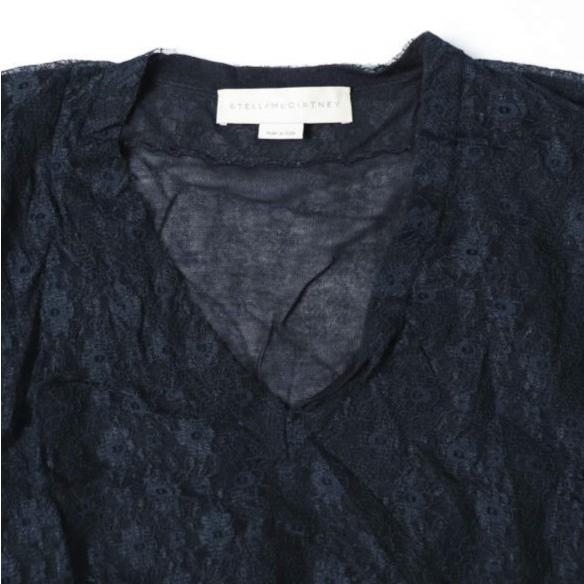 Stella McCartney ステラマッカートニー イタリア製 コットンシルク フラワーレース Vネックニット UP56 2013 04126 40 NAVY セーター |  | 03