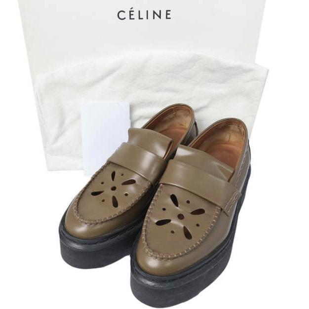 CELINE セリーヌ シューズ お得 フィービー CELINE セリーヌ フィービー期 Perforated Loafer 厚底ラバーソール