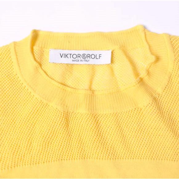 VIKTOR＆ROLF ヴィクターアンドロルフ イタリア製 15SS コットンメッシュ ショートスリーブニット S44HA0194 S15262 XS YELLOW セーター |  | 03
