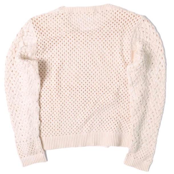 Chloe クロエ クロシェ編み コットンレーヨン クルーネックニット 14 PINK BEIGE セーター トップス g10339 |  | 01