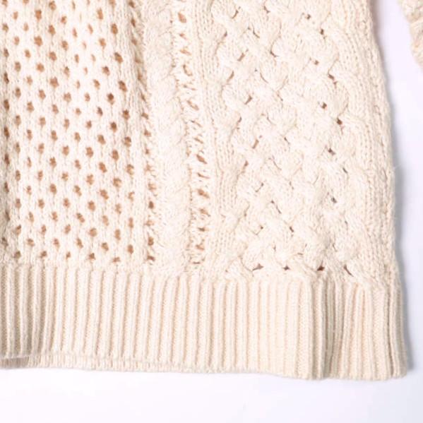Chloe クロエ クロシェ編み コットンレーヨン クルーネックニット 14 PINK BEIGE セーター トップス g10339 |  | 04