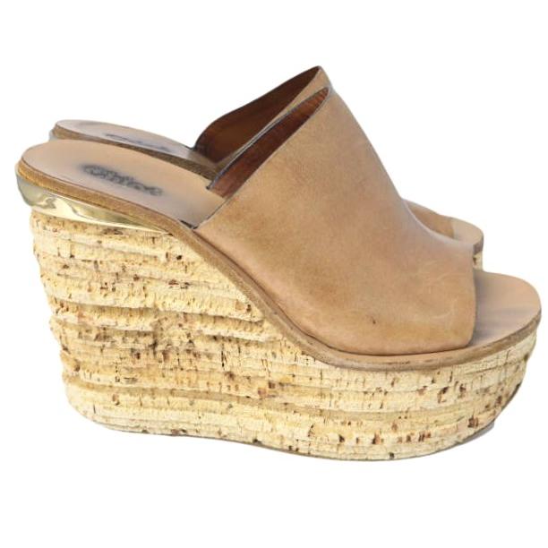 クロエ　カミーユ　ウェッジサンダル Chloe クロエ カミーユ ウエッジソールレザーサンダル CH22562 37.5