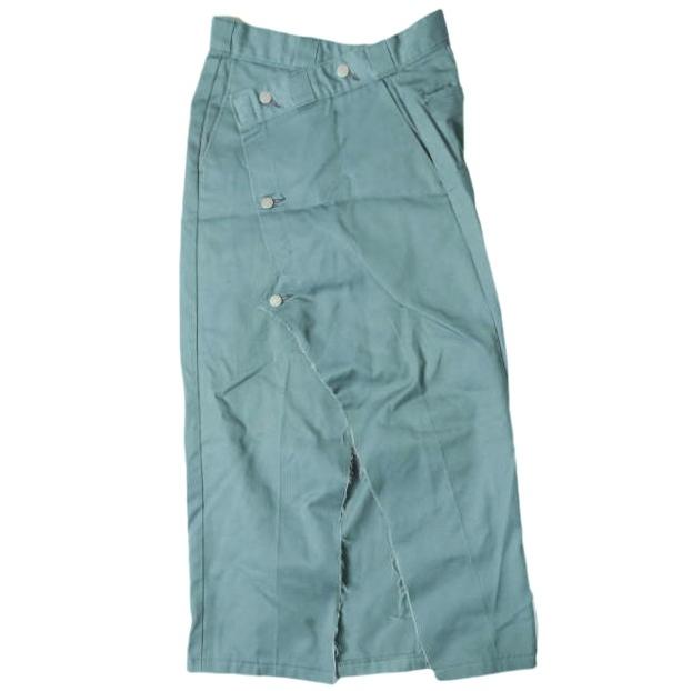 BONUM x Dickies ボナム ディッキーズ 18AW 別注 T/C リメイクラップロングスカート GREEN ジャーナルスタンダード カットオフ ボトムス | 