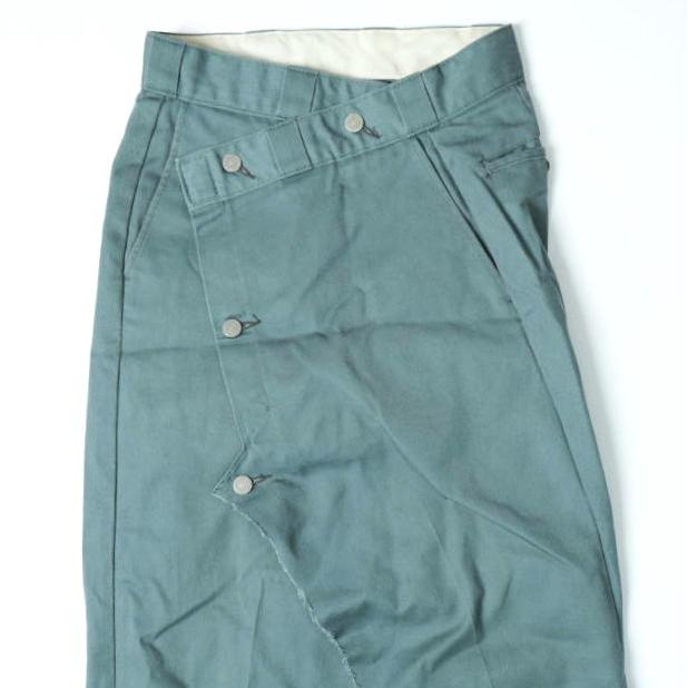 BONUM x Dickies ボナム ディッキーズ 18AW 別注 T/C リメイクラップロングスカート GREEN ジャーナルスタンダード カットオフ ボトムス |  | 02