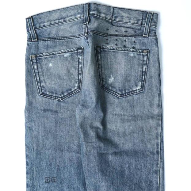 KSUBI スビ アメリカ製 DEE DEE ダメージ加工スリムストレートデニムパンツ 28 Vintage Indigo ボタンフライ ジーンズ TSUBI ボトムス |  | 05