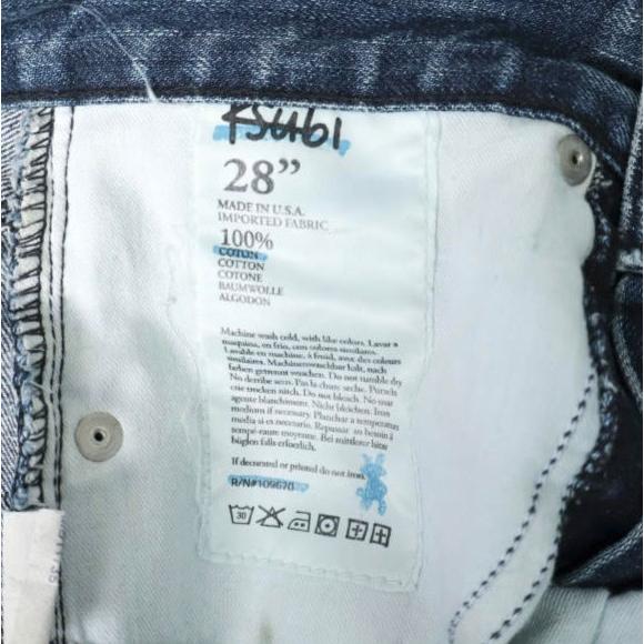 KSUBI スビ アメリカ製 DEE DEE ダメージ加工スリムストレートデニムパンツ 28 Vintage Indigo ボタンフライ ジーンズ TSUBI ボトムス |  | 09