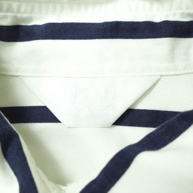 UNUSED アンユーズド 18AW 日本製 STRIPE SHIRTS コットンシルクストライプシャツ US1486 0 ホワイト/ネイビー 長袖 バックスリット g10410 |  | 02