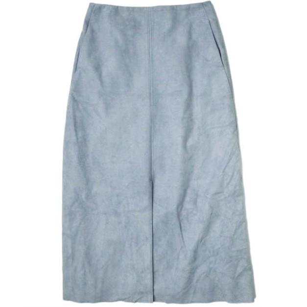 Demi-Luxe BEAMS デミルクス ビームス 19AW 日本製 エコスエードスカート 68-27-0456-126 38 ブルー スリット ロング Aライン g10440 | 