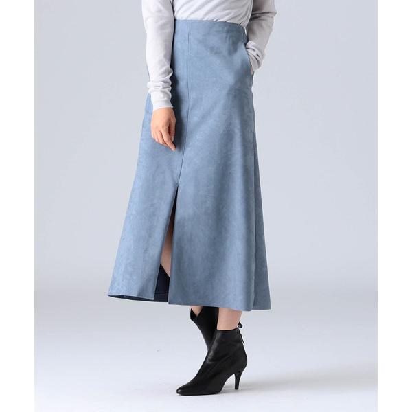 Demi-Luxe BEAMS デミルクス ビームス 19AW 日本製 エコスエードスカート 68-27-0456-126 38 ブルー スリット ロング Aライン g10440 |  | 07