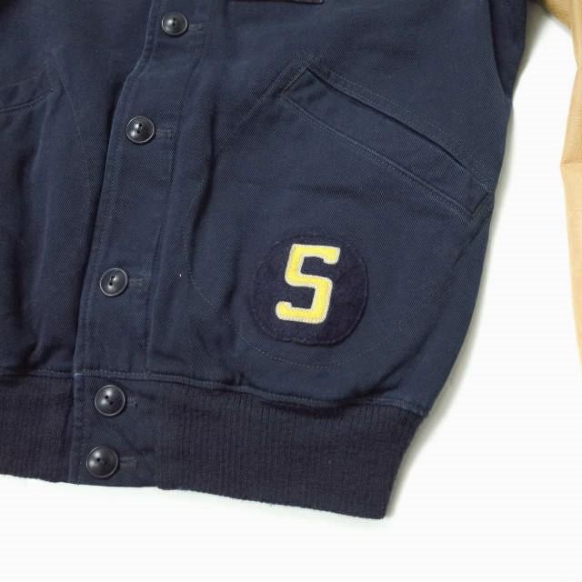 POLO RALPH LAUREN ポロラルフローレン カウレザーレターマンジャケット S ネイビー 袖レザー スタジャン アワード ブルドッグ g10475 |  | 03