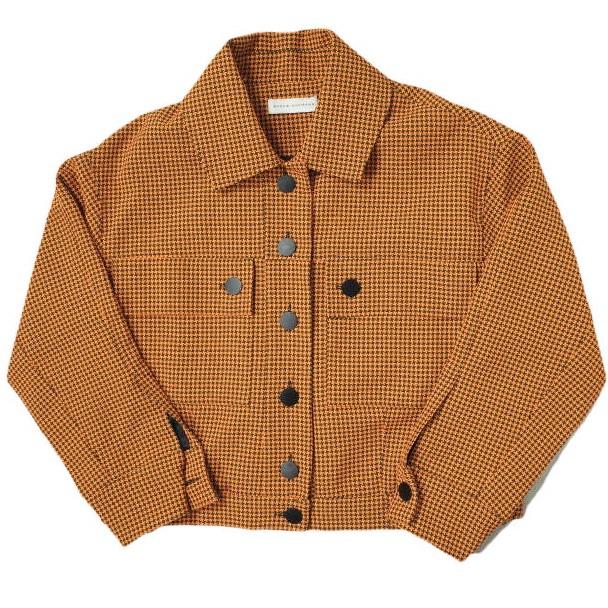 MYKKE HOFMANN ミケホフマン ハウンドトゥースチェックジャケット 64-16-0266-055 XXS/XS オレンジ 千鳥格子 トラッカー ブルゾン g10574 | 