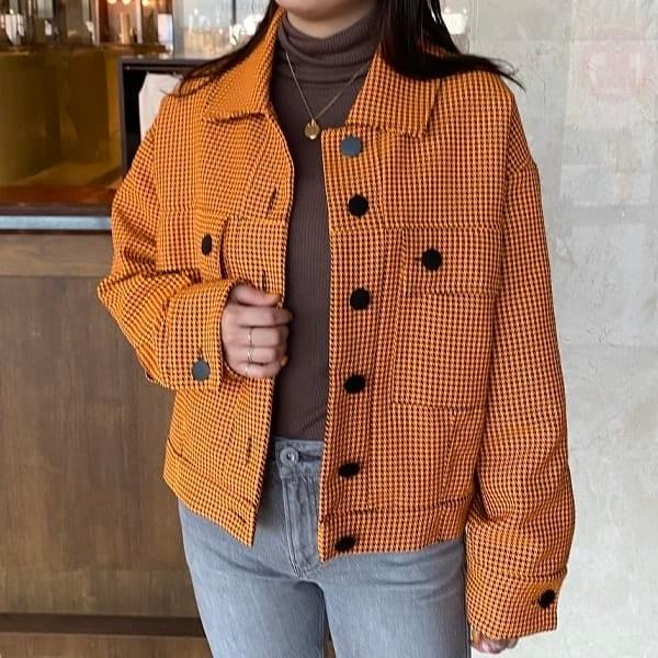 MYKKE HOFMANN ミケホフマン ハウンドトゥースチェックジャケット 64-16-0266-055 XXS/XS オレンジ 千鳥格子 トラッカー ブルゾン g10574 |  | 07