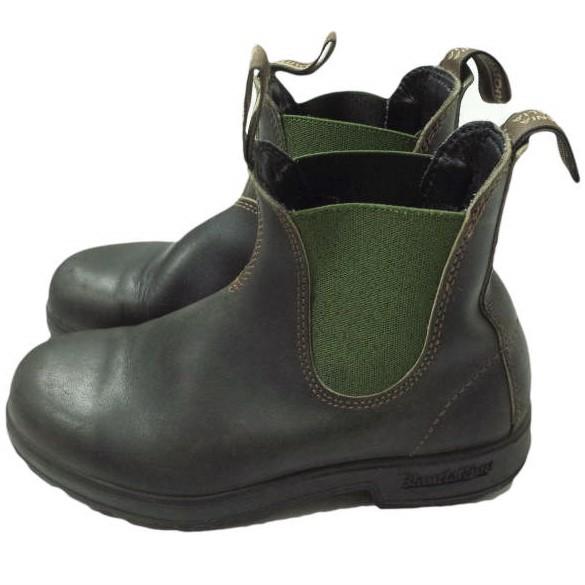 BLUNDSTONE ブランドストーン サイドゴアブーツ 000326 UK3(22.5-23cm) ダークブラウン/グリーン 撥水 オイルドレザー シューズ g10584 |  | 01