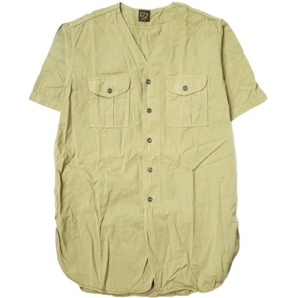 orslow オアスロウ 日本製 BOY SCOUT SHIRTS ボーイスカウトシャツ 0 KHAKI 半袖 ノーカラー トップス g10702 | 