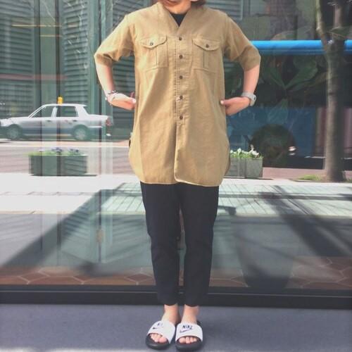 orslow オアスロウ 日本製 BOY SCOUT SHIRTS ボーイスカウトシャツ 0 KHAKI 半袖 ノーカラー トップス g10702 |  | 07
