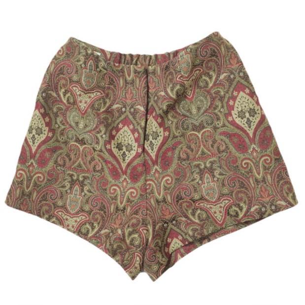 77circa x Ray BEAMS ナナナナサーカ レイビームス 別注 ゴブラン織り ブルマ レッド イージー ショーツ ショートパンツ リメイク g10734 | 