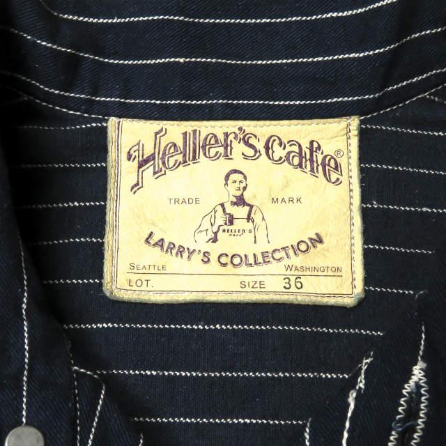 Heller's cafe ヘラーズカフェ BEAMSオーダー会限定 インディゴストライプノンパレイルジャケット 36 インディゴ Gジャン デニム g10748 |  | 03