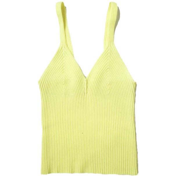 TESEI テセイ イタリア製 リブニットトップス T0306 タンクトップ 61-05-0177-986 Free イエロー キャミソール トップス g10760 | 