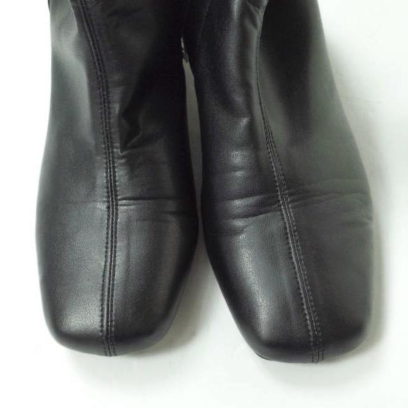 Ray BEAMS レイビームス 日本製 ストレッチブーツ 23.5cm ブラック ショート ヒール サイドジップ フェイクレザー シューズ g10762 |  | 04