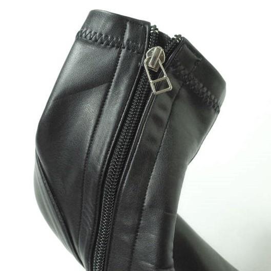 Ray BEAMS レイビームス 日本製 ストレッチブーツ 23.5cm ブラック ショート ヒール サイドジップ フェイクレザー シューズ g10762 |  | 06