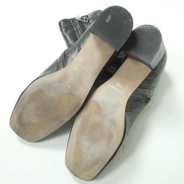 Ray BEAMS レイビームス 日本製 ストレッチブーツ 23.5cm ブラック ショート ヒール サイドジップ フェイクレザー シューズ g10762 |  | 07