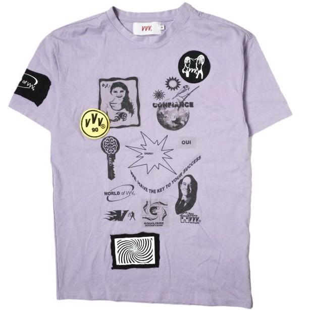 Veni Vedi Vici x International Gallery BEAMS ヴェニ ヴェディ ヴィチ ビームス 別注 ENERGY ワッペンプリントTシャツ M パープル g10811 | 