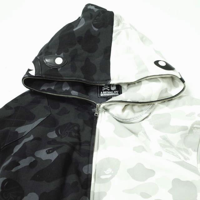 A BATHING APE x NEIGHBORHOOD ア ベイシング エイプ ネイバーフッド 18AW NHBP . CAMO SHARK ZIP HOODED カモシャーク ジップパーカー 2XL |  | 02