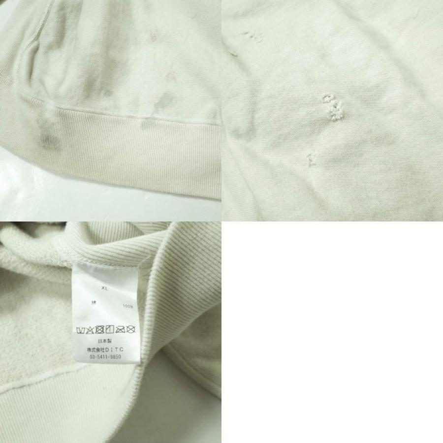 BOWWOW バウワウ 21AW 日本製 YOKO SWEAT SHIRTS オノヨーコ スウェットシャツ XL O.WHITE AGEING  PEACENIK ダメージ加工 g10891