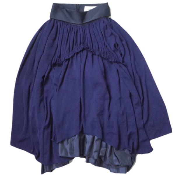 RBS Ray BEAMS アールビーエス レイビームス ラウンドヘムギャザースカート 63-27-0308-747 0 NAVY マキシ ボトムス g10956 | 