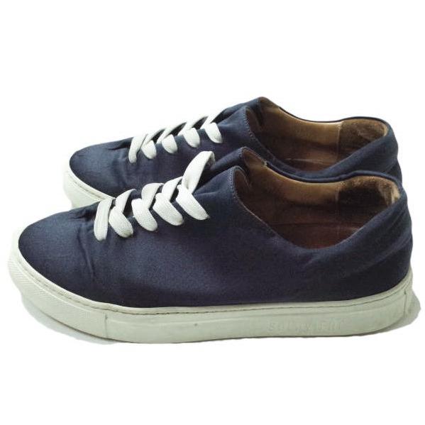 SOLOVIERE ソロヴィエール イタリア製 HERVE EN VILLE エルヴェアンヴィル サテンレースアップスニーカー 37(23.5cm) NAVY シューズ g10960 |  | 01