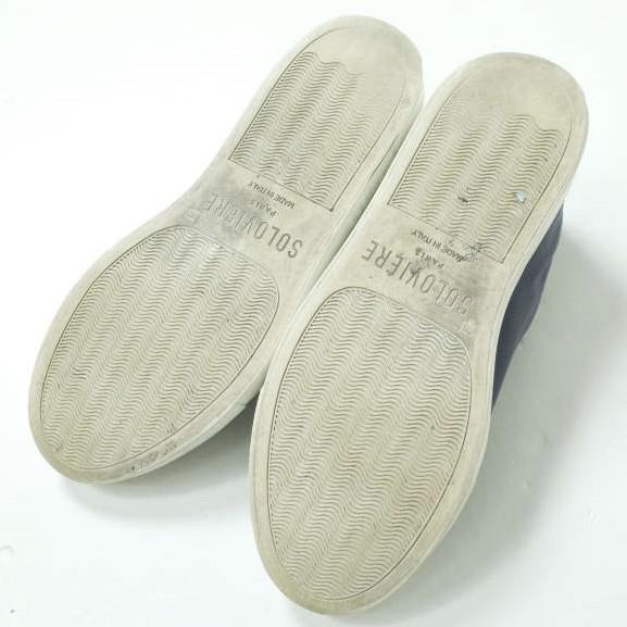 SOLOVIERE ソロヴィエール イタリア製 HERVE EN VILLE エルヴェアンヴィル サテンレースアップスニーカー 37(23.5cm) NAVY シューズ g10960 |  | 08