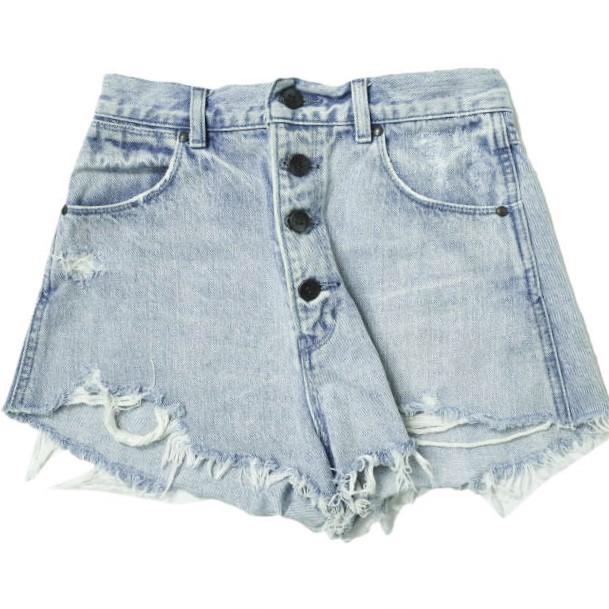 MOUSSY マウジー ハイウエストボタン カットオフデニムショーツ 0107S211-0010 2 Indigo ショートパンツ ダメージ加工 ボトムス g10970 | 