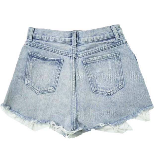 MOUSSY マウジー ハイウエストボタン カットオフデニムショーツ 0107S211-0010 2 Indigo ショートパンツ ダメージ加工 ボトムス g10970 |  | 01