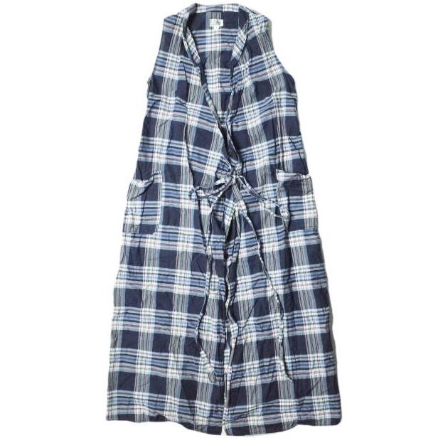 FWK by ENGINEERED GARMENTS エンジニアードガーメンツ Wrap Vest Dress - Madras Plaid ラップベストドレス 1 ネイビー ワンピース g11087 | 
