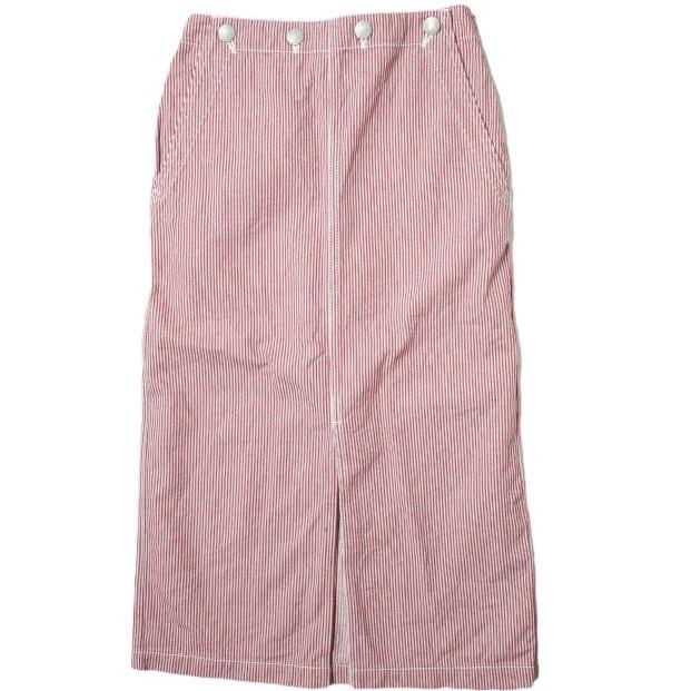 SCYE BASICS サイベーシックス 日本製 UKキャンディストライプ セイラースカート 5219-91559 38 レッド ロング ペンシル マリン g11101 | 