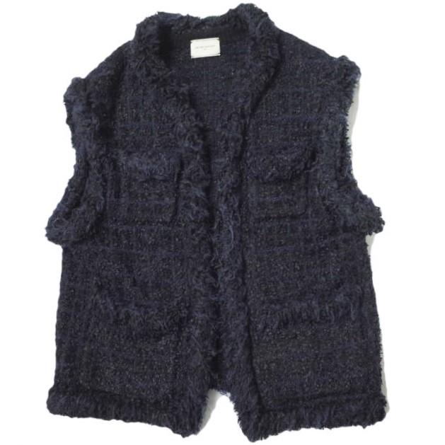 UNITED ARROWS ユナイテッドアローズ 22AW ミックスチェック ツイードニットベスト 1518-183-0314 Free NAVY ジレ トップス g11122 | 