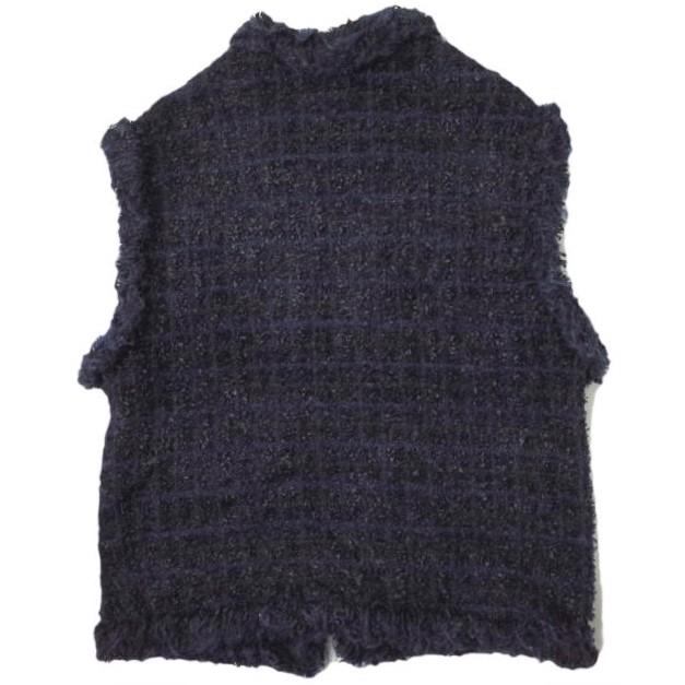 UNITED ARROWS ユナイテッドアローズ 22AW ミックスチェック ツイードニットベスト 1518-183-0314 Free NAVY ジレ トップス g11122 |  | 01