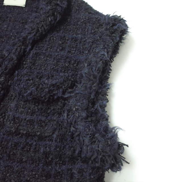 UNITED ARROWS ユナイテッドアローズ 22AW ミックスチェック ツイードニットベスト 1518-183-0314 Free NAVY ジレ トップス g11122 |  | 04