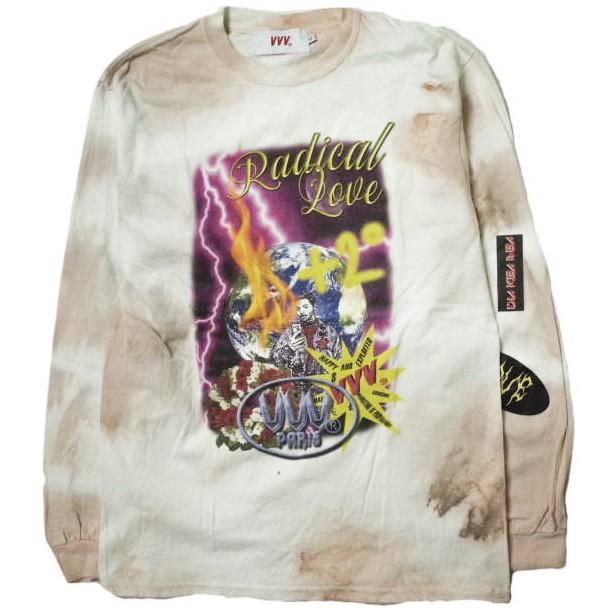 Veni Vedi Vici ヴェニ ヴェディ ヴィチ 21SS RADICAL LOVE タイダイ染めロングスリーブTシャツ 23-14-0470-739 S ベージュ 長袖 g11154 | 