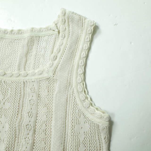 mame - mame kurogouchi ハイネックレースニットトップ　サイズ2 Lace Knitted Top-レースニットトップ-Mame Kurogouchi