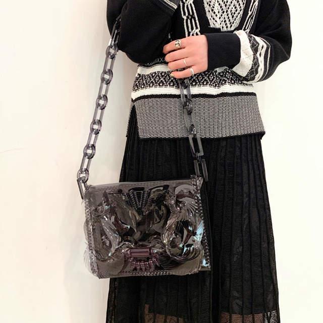 Mame Kurogouchi マメクロゴウチ Vinyl Chloride Long Chain Bag Mame Kurogouchi マメクロゴウチ Vinyl Chloride Long Chain Bag